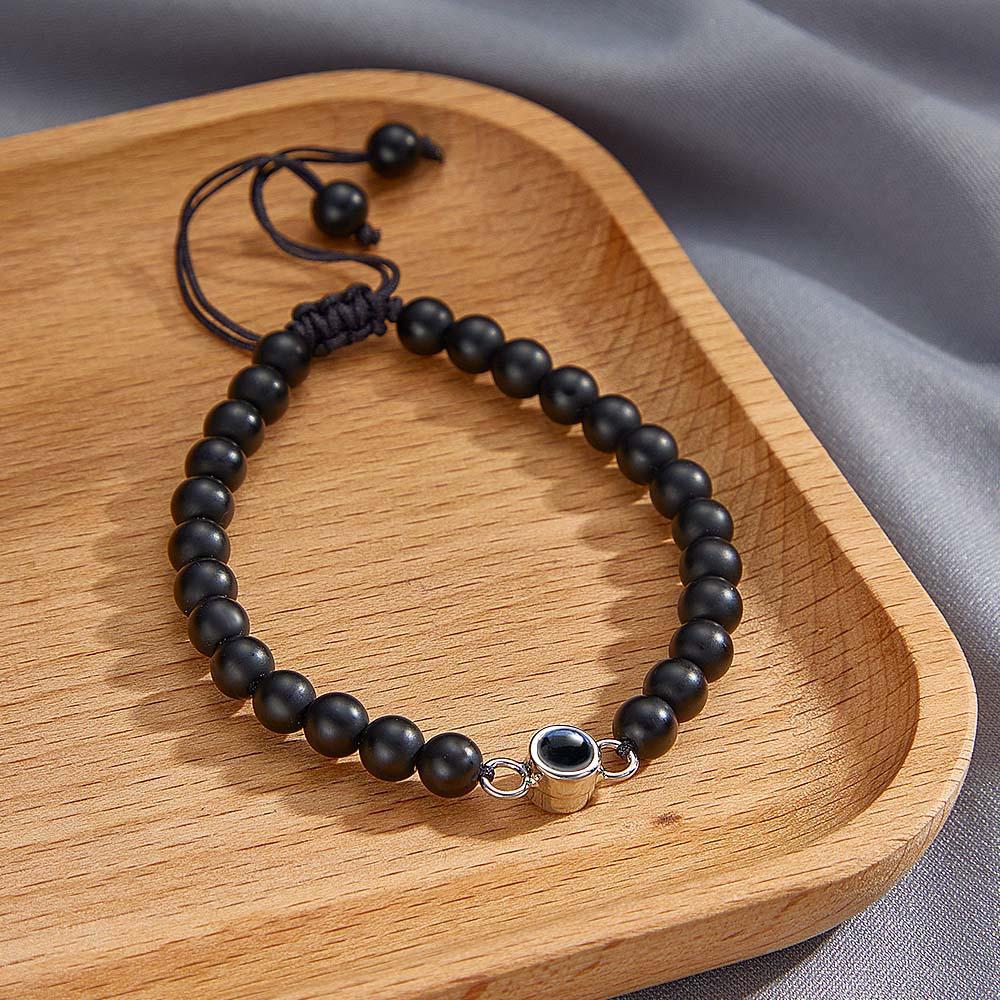 Bracelet De Perles De Projection De Photo Personnalisé Cadeau Sincère Pour Elle - votrecollierprenomfr