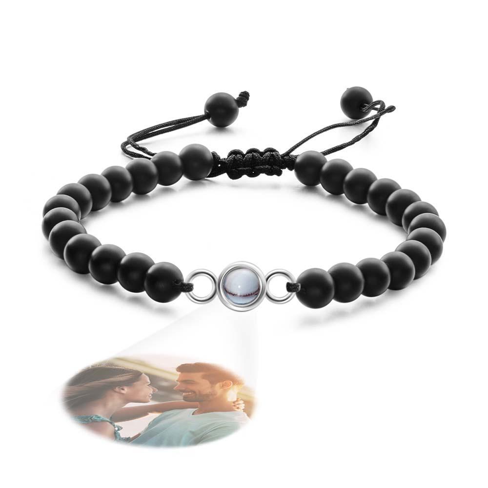 Bracelet De Perles De Projection De Photo Personnalisé Cadeau Sincère Pour Elle - votrecollierprenomfr