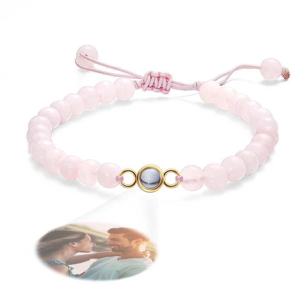 Bracelet De Perles De Projection De Photo Personnalisé Cadeau Sincère Pour Elle - votrecollierprenomfr