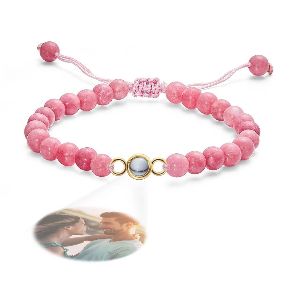 Bracelet De Perles De Projection De Photo Personnalisé Cadeau Sincère Pour Elle - votrecollierprenomfr