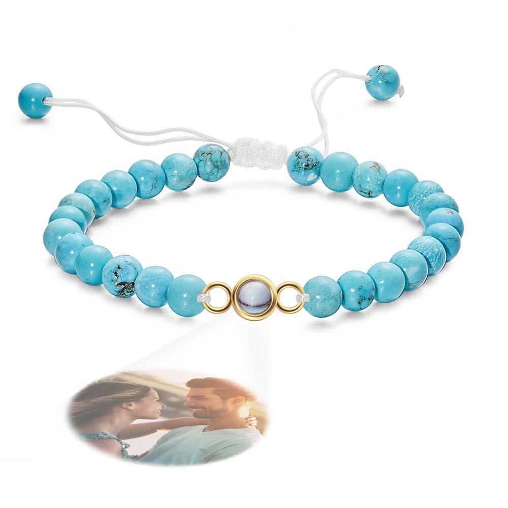 Bracelet De Perles De Projection De Photo Personnalisé Cadeau Sincère Pour Elle - votrecollierprenomfr