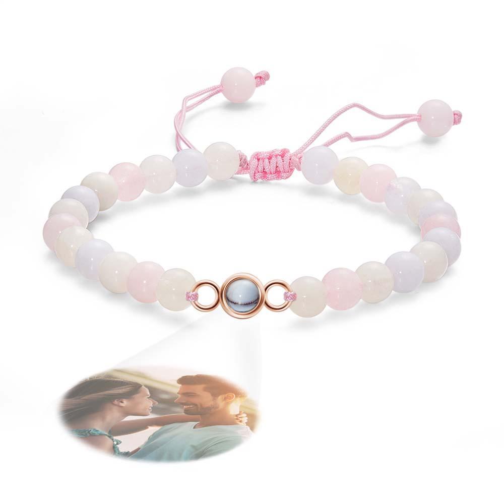Bracelet De Perles De Projection De Photo Personnalisé Cadeau Sincère Pour Elle - votrecollierprenomfr