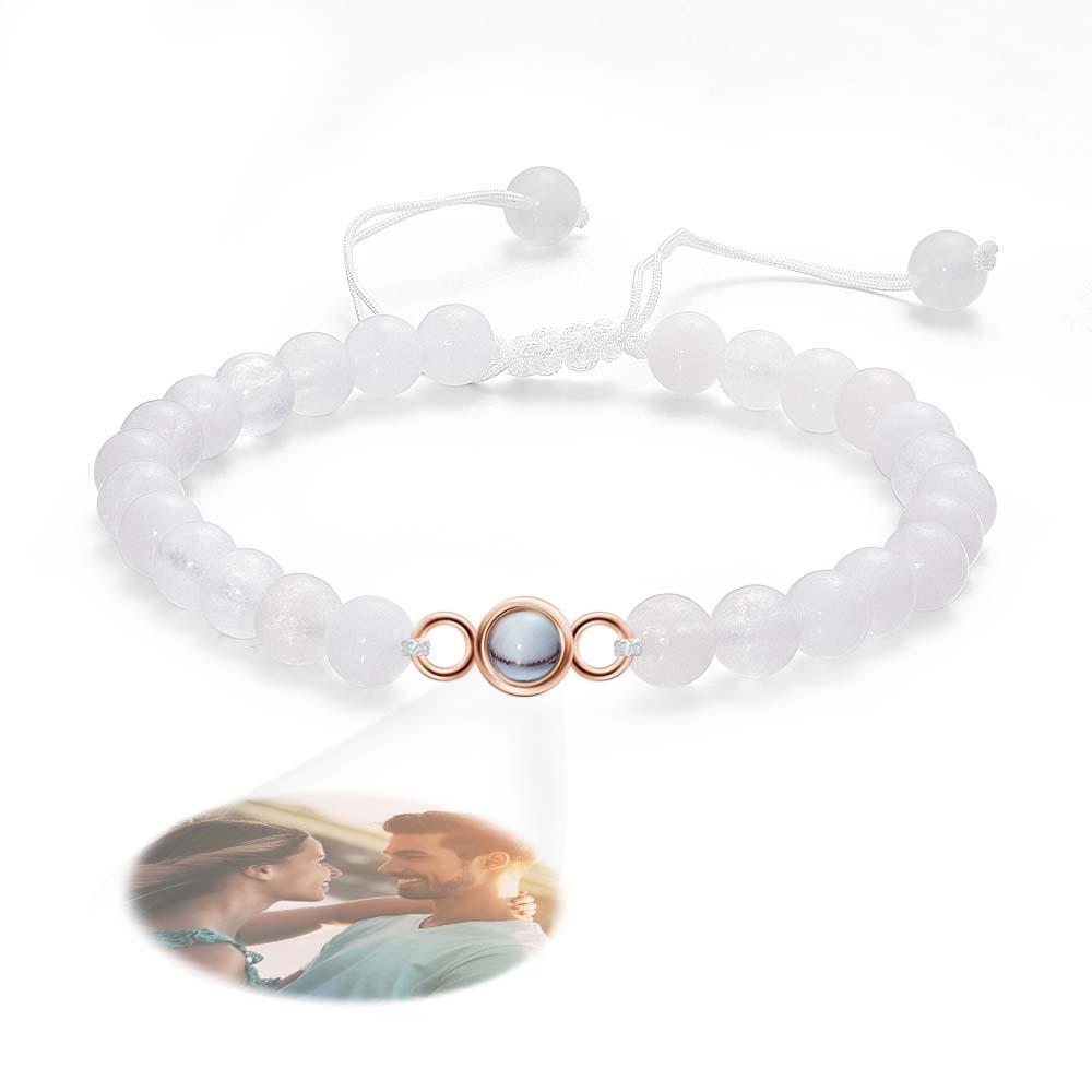 Bracelet De Perles De Projection De Photo Personnalisé Cadeau Sincère Pour Elle - votrecollierprenomfr
