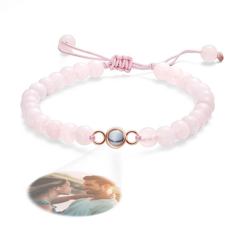 Bracelet De Perles De Projection De Photo Personnalisé Cadeau Sincère Pour Elle - votrecollierprenomfr