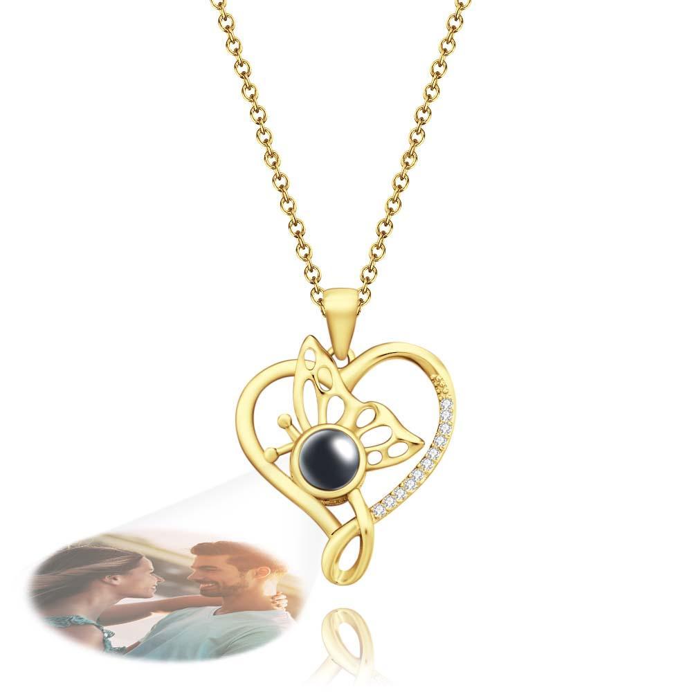 Collier Projection Photo Personnalisé Papillon Créatif Cadeaux Uniques - votrecollierprenomfr