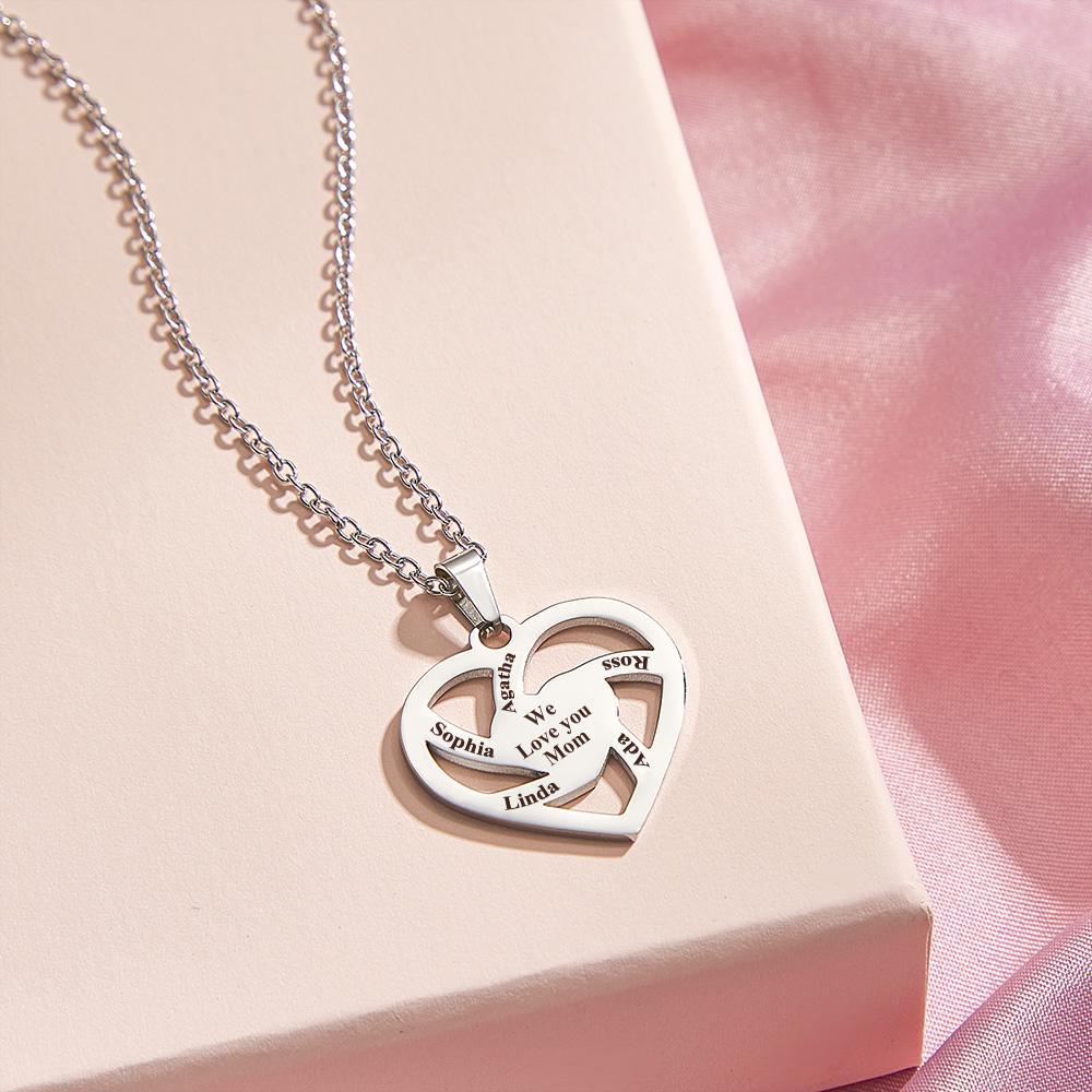 Collier De Nom De Famille Personnalisé Bijoux Gravés À La Mode Cadeaux Pour Elle - votrecollierprenomfr
