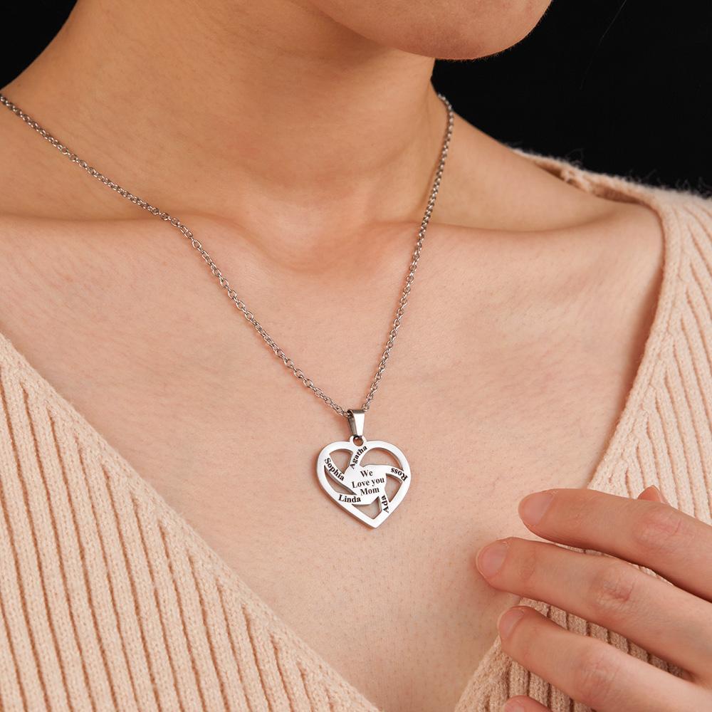 Collier De Nom De Famille Personnalisé Bijoux Gravés À La Mode Cadeaux Pour Elle - votrecollierprenomfr