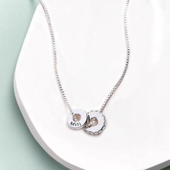 Collier De Cercle De Strass Gravé Personnalisé Bijoux Pendentif Délicat Pour Elle - votrecollierprenomfr