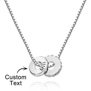 Collier De Cercle De Strass Gravé Personnalisé Bijoux Pendentif Délicat Pour Elle - votrecollierprenomfr