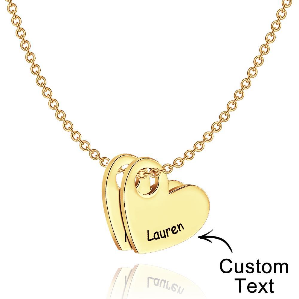 Collier De Lettre D'amour Gravé Collier En Forme De Coeur À La Mode Pour Elle - votrecollierprenomfr