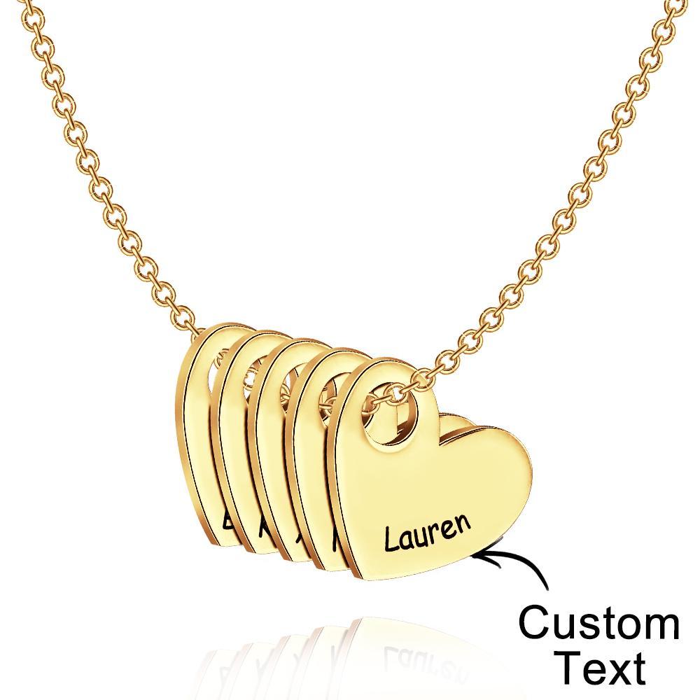 Collier De Lettre D'amour Gravé Collier En Forme De Coeur À La Mode Pour Elle - votrecollierprenomfr