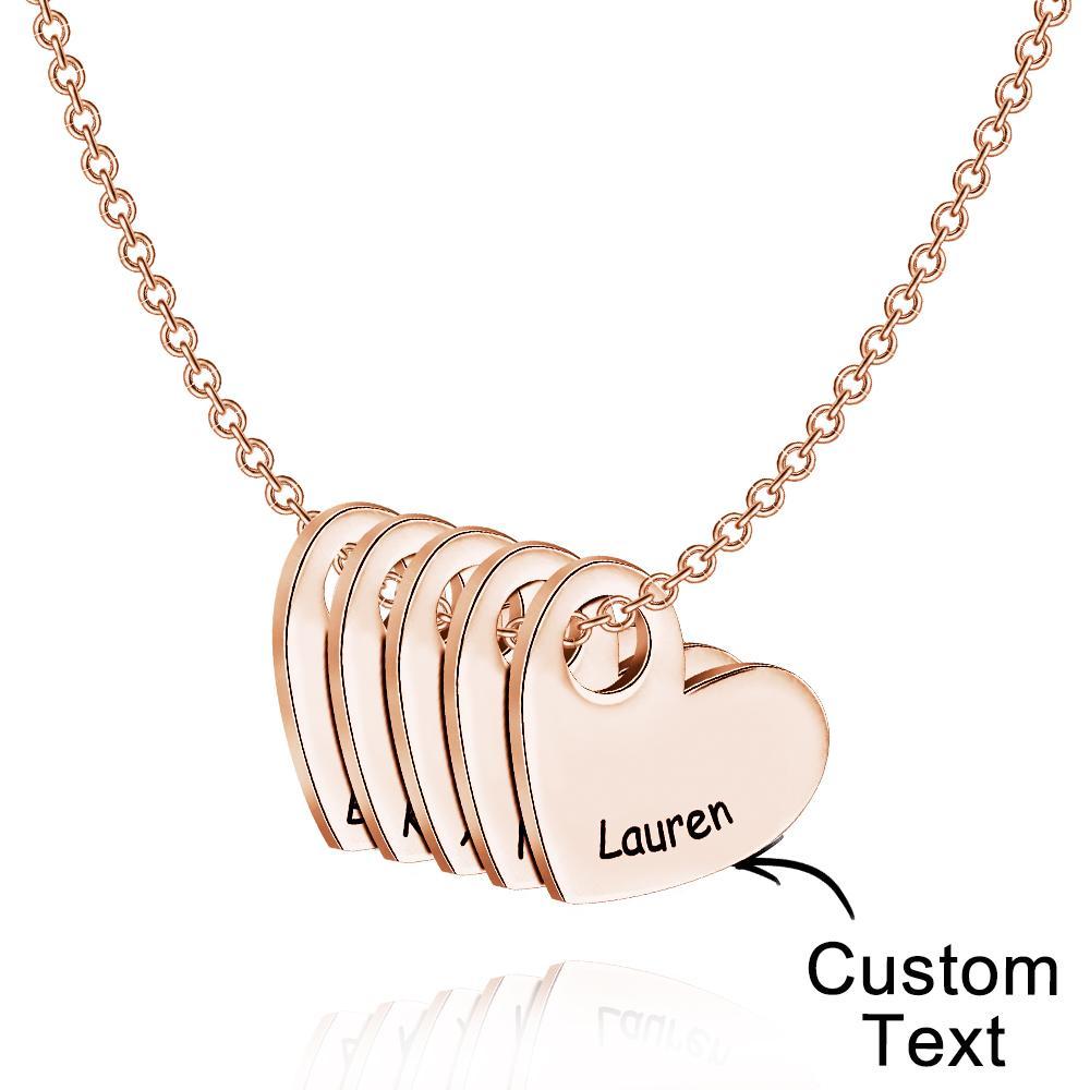 Collier De Lettre D'amour Gravé Collier En Forme De Coeur À La Mode Pour Elle - votrecollierprenomfr