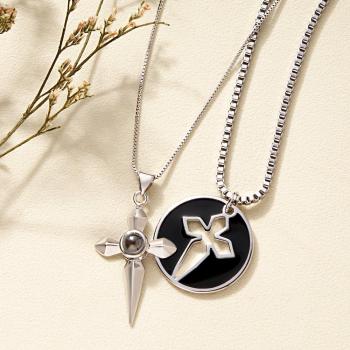 Collier De Projection Personnalisé Épée D'amour Une Paire De Cadeaux Pour Couple - votrecollierprenomfr