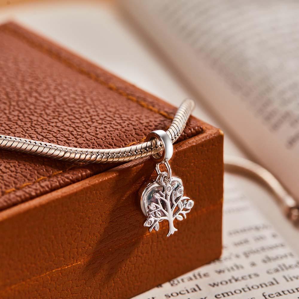 Charme De Photo D'arbre D'amour Pendentif Élégant Gravé Personnalisé - votrecollierprenomfr
