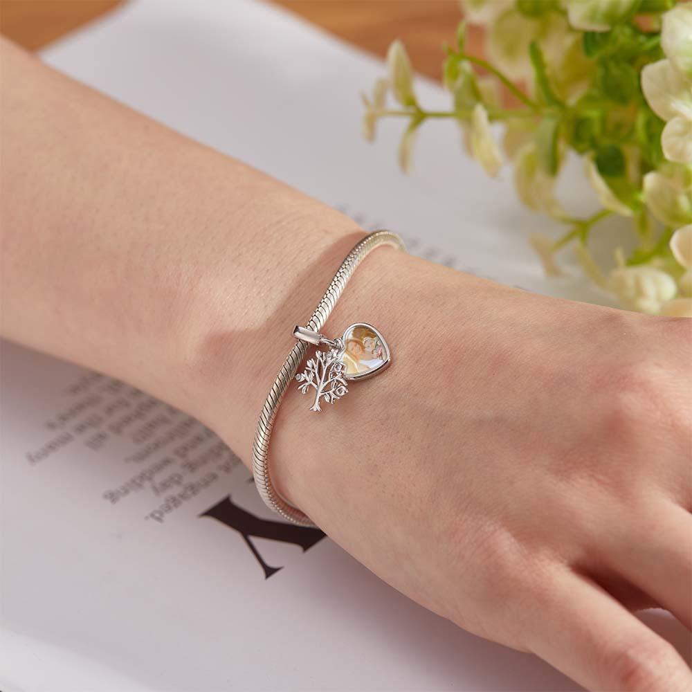 Charme De Photo D'arbre D'amour Pendentif Élégant Gravé Personnalisé - votrecollierprenomfr
