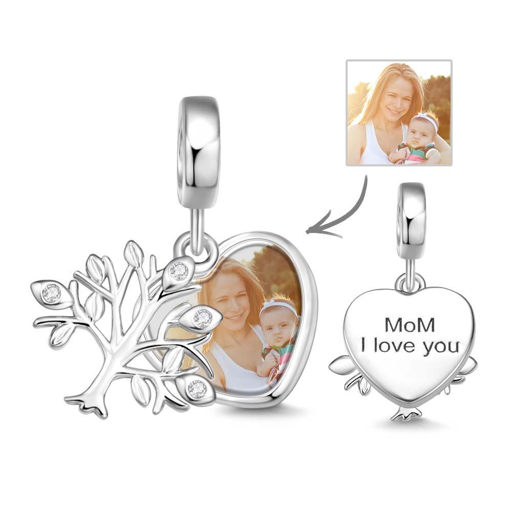 Charme De Photo D'arbre D'amour Pendentif Élégant Gravé Personnalisé - votrecollierprenomfr