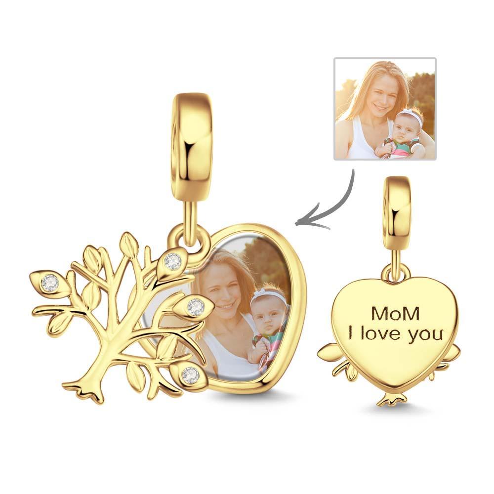 Charme De Photo D'arbre D'amour Pendentif Élégant Gravé Personnalisé - votrecollierprenomfr