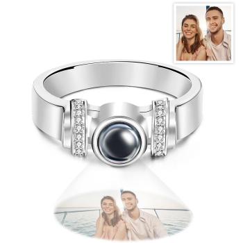 Bague De Projection De Photo Personnalisée Bijoux Élégants Simples Pour Elle - votrecollierprenomfr
