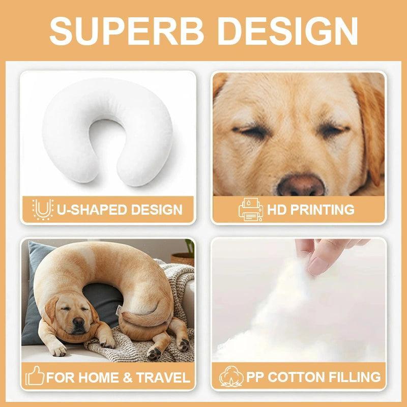 Oreiller Personnalisé Avec Photo Et Nom D'animal De Compagnie, Oreiller De Voyage Avec Nom De Photo Personnalisé, Oreiller De Cou En Forme De U, Cadeau Pour Propriétaire D'animal De Compagnie - votrecollierprenomfr