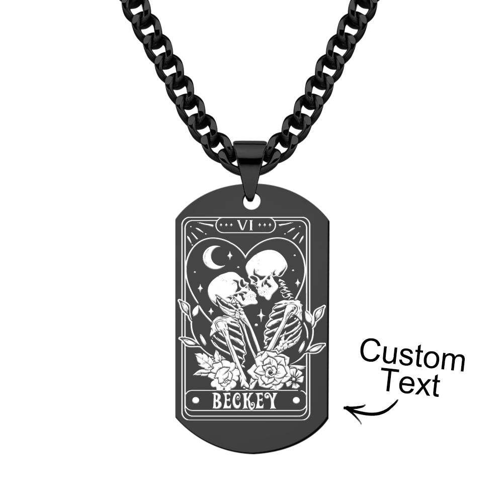 Collier Gravé Personnalisé En Acier Inoxydable, Cadeau Pour Couple - votrecollierprenomfr