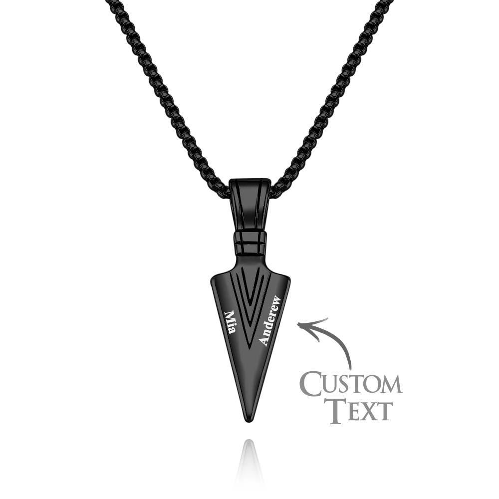 Collier Avec Nom Personnalisé, Point De Lance, Cadeau De Mode Pour Hommes - votrecollierprenomfr