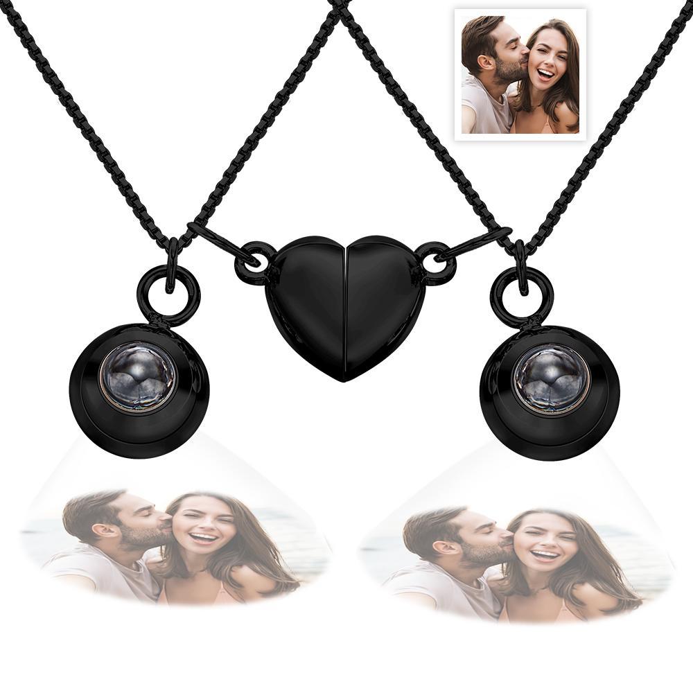 Collier Magnétique De Projection De Photo Collier De Couple D'image Commémorative Romantique - votrecollierprenomfr