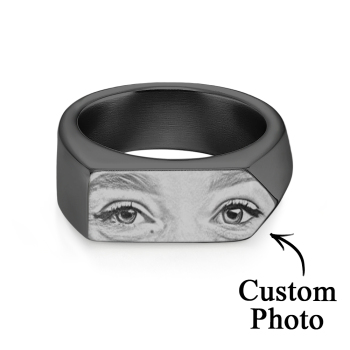 Bague Gravée Avec Des Yeux - Bague Personnalisée Gravée - Cadeau Unique - votrecollierprenomfr