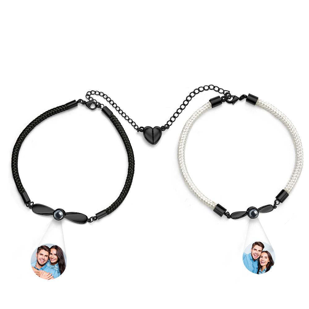 Bracelets Assortis Personnalisés Pour Couples, Bracelets De Projection De Photos, Cadeaux De Saint-valentin - votrecollierprenomfr