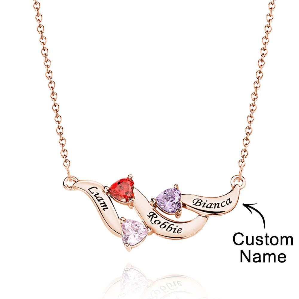 Collier Charmant À Graver Avec Des Cadeaux De Pierre De Naissance En Forme De Cœur Pour Elle - votrecollierprenomfr