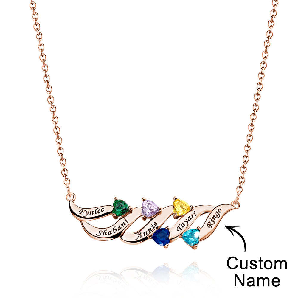 Collier Charmant À Graver Avec Des Cadeaux De Pierre De Naissance En Forme De Cœur Pour Elle - votrecollierprenomfr