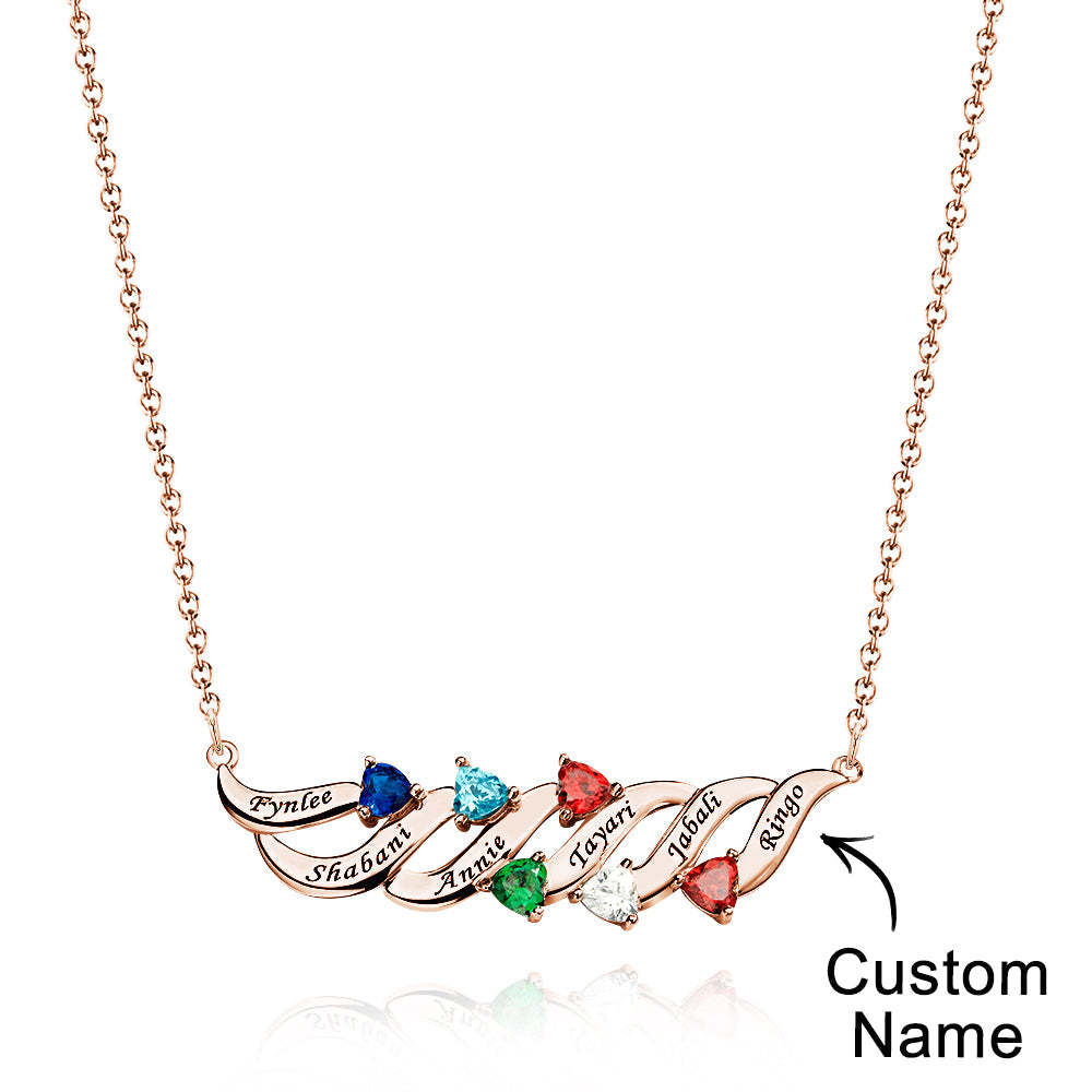 Collier Charmant À Graver Avec Des Cadeaux De Pierre De Naissance En Forme De Cœur Pour Elle - votrecollierprenomfr