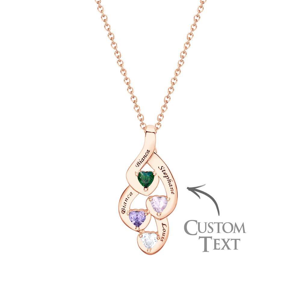 Collier De Pierre De Naissance En Forme De Cœur À Ficelle Gravable, Bijoux Colorés Pour Femmes - votrecollierprenomfr