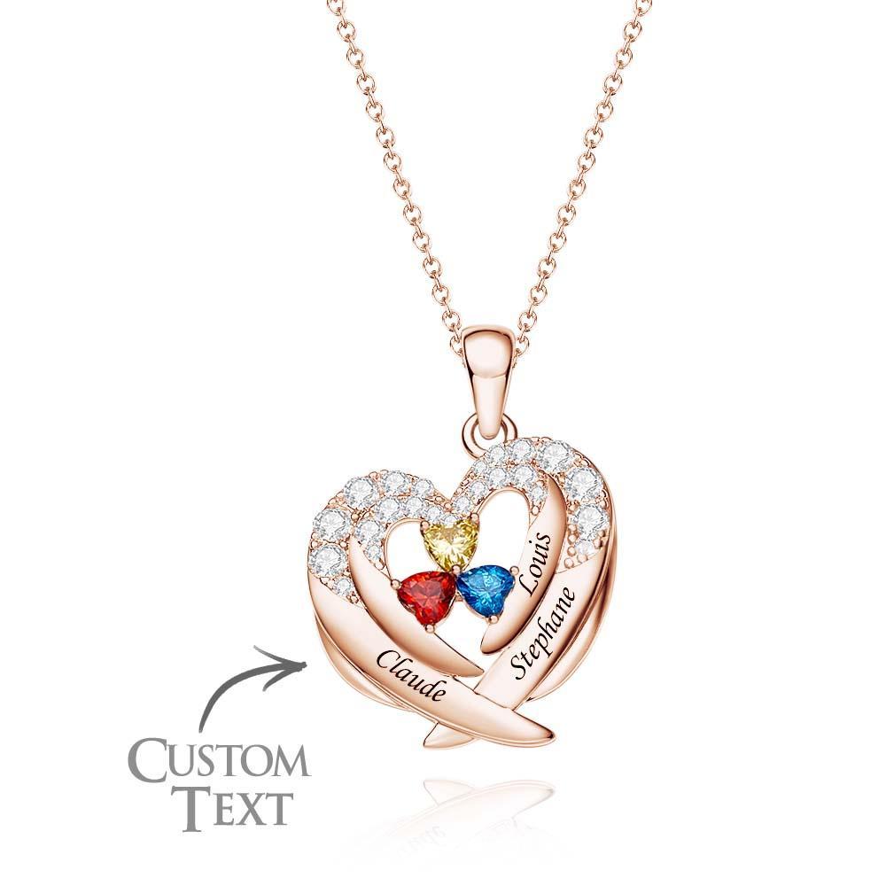 Collier Avec Pierre De Naissance À Graver, Magnifiques Ailes, Cadeaux Pour Femmes - votrecollierprenomfr
