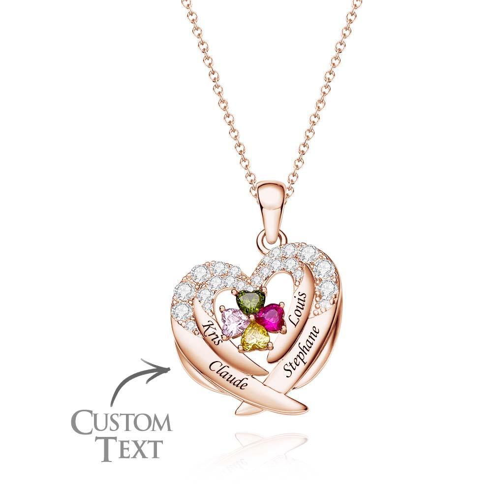 Collier Avec Pierre De Naissance À Graver, Magnifiques Ailes, Cadeaux Pour Femmes - votrecollierprenomfr