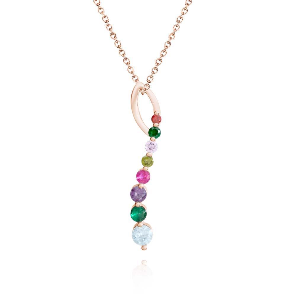 Collier De Pierre De Naissance Personnalisé, Pendentif Créatif Coloré, Bijoux Pour Elle - votrecollierprenomfr