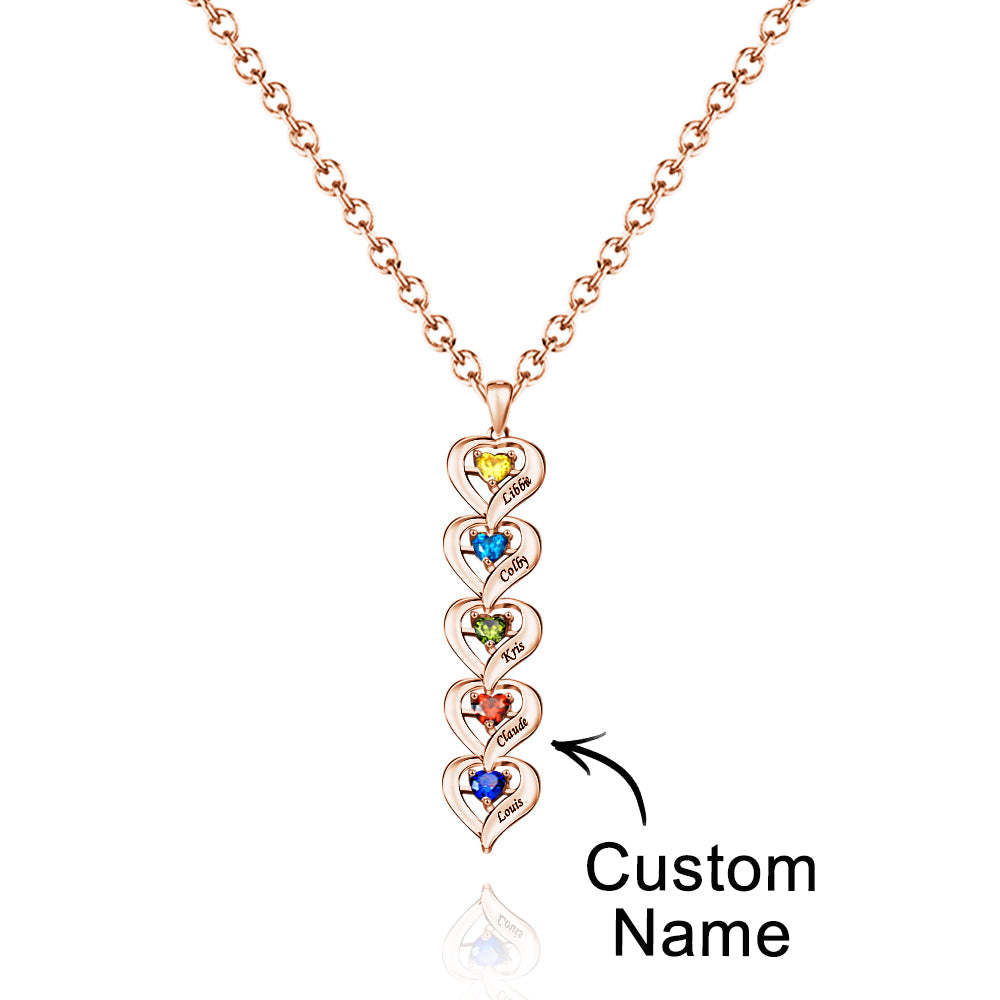 Collier Personnalisé Avec Pierre De Naissance En Forme De Cœur, Quantité Facultative, Bijoux À La Mode, Cadeaux Pour Elle - votrecollierprenomfr