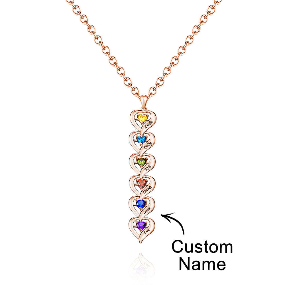 Collier Personnalisé Avec Pierre De Naissance En Forme De Cœur, Quantité Facultative, Bijoux À La Mode, Cadeaux Pour Elle - votrecollierprenomfr