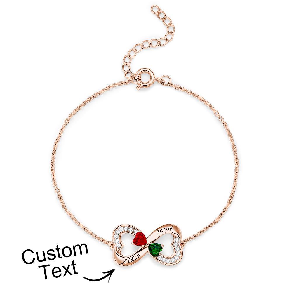 Bracelet Gravé De Pierre De Naissance De Mode, Bracelet Réglable De Fleur Personnalisé Pour Elle - votrecollierprenomfr