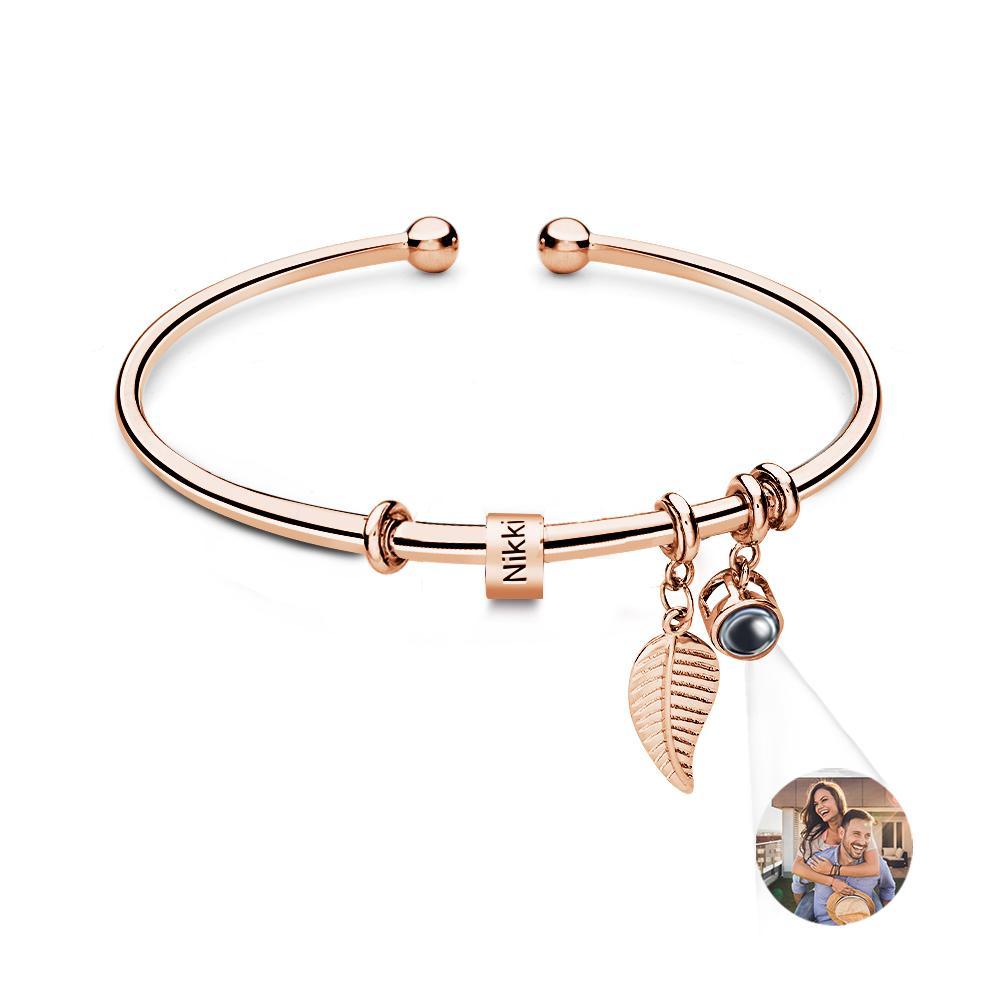 Bracelet De Projection De Photo Personnalisé, Nombre Personnalisé De Perles À Graver En Option, Bijoux Cadeau Pour La Famille - votrecollierprenomfr