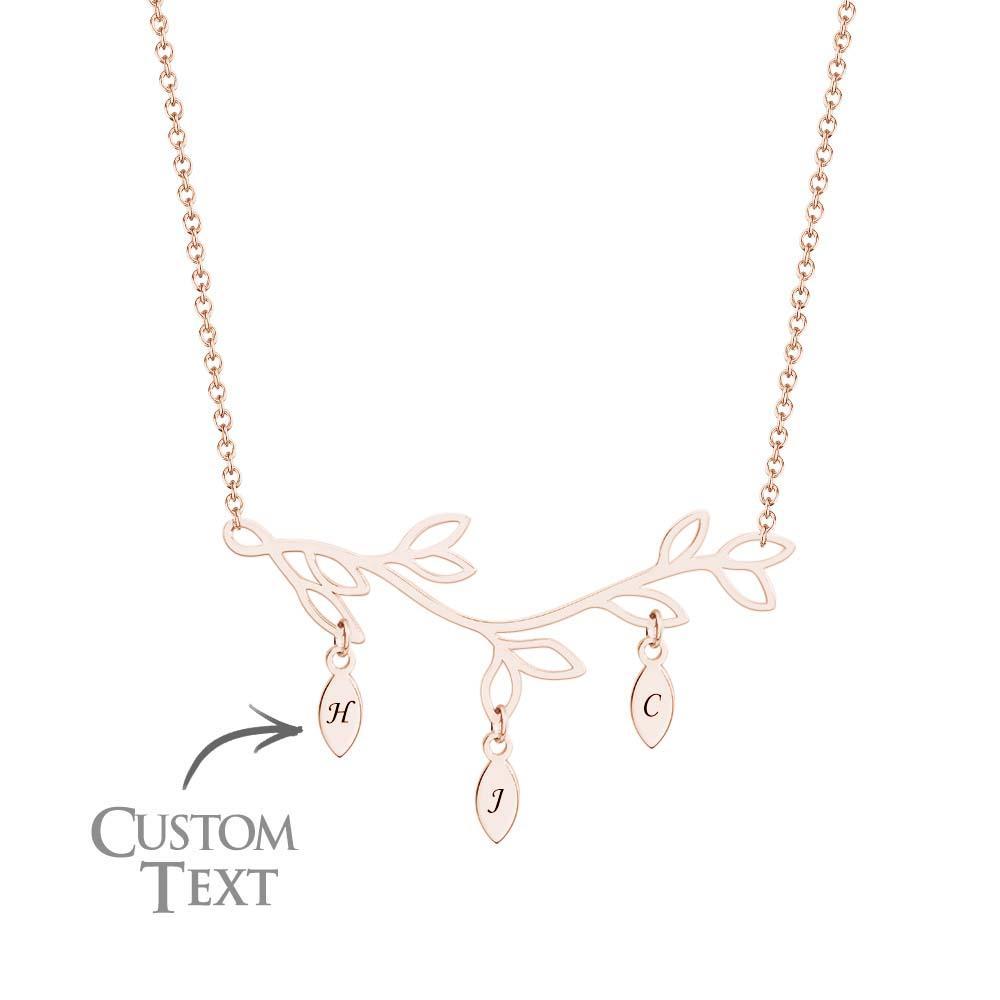 Collier Gravé Personnalisé Arbre Quantité Facultative Pendentif Cadeaux À La Mode Pour Elle - votrecollierprenomfr