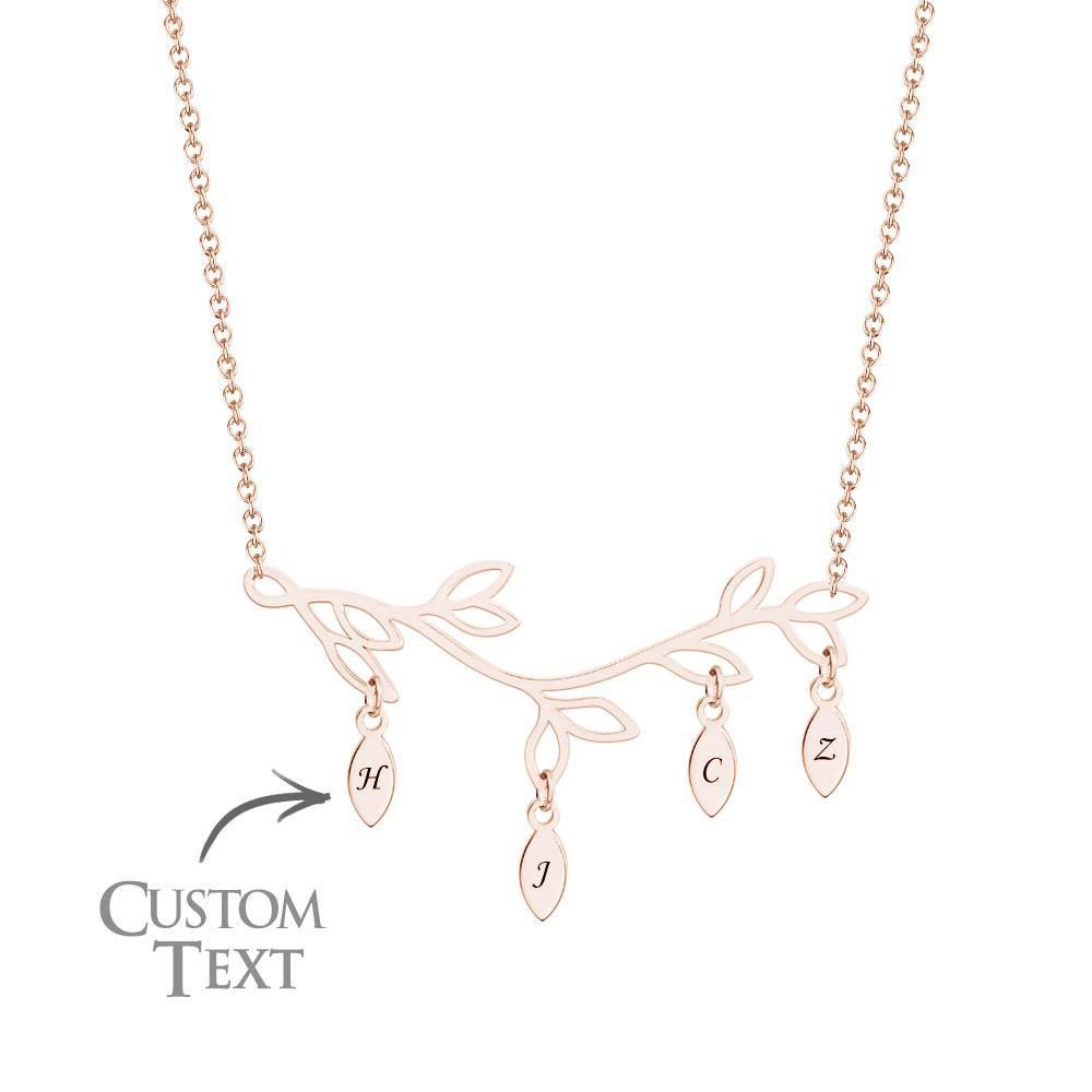 Collier Gravé Personnalisé Arbre Quantité Facultative Pendentif Cadeaux À La Mode Pour Elle - votrecollierprenomfr