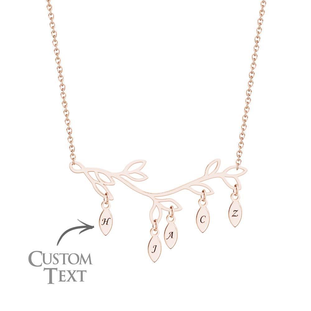 Collier Gravé Personnalisé Arbre Quantité Facultative Pendentif Cadeaux À La Mode Pour Elle - votrecollierprenomfr
