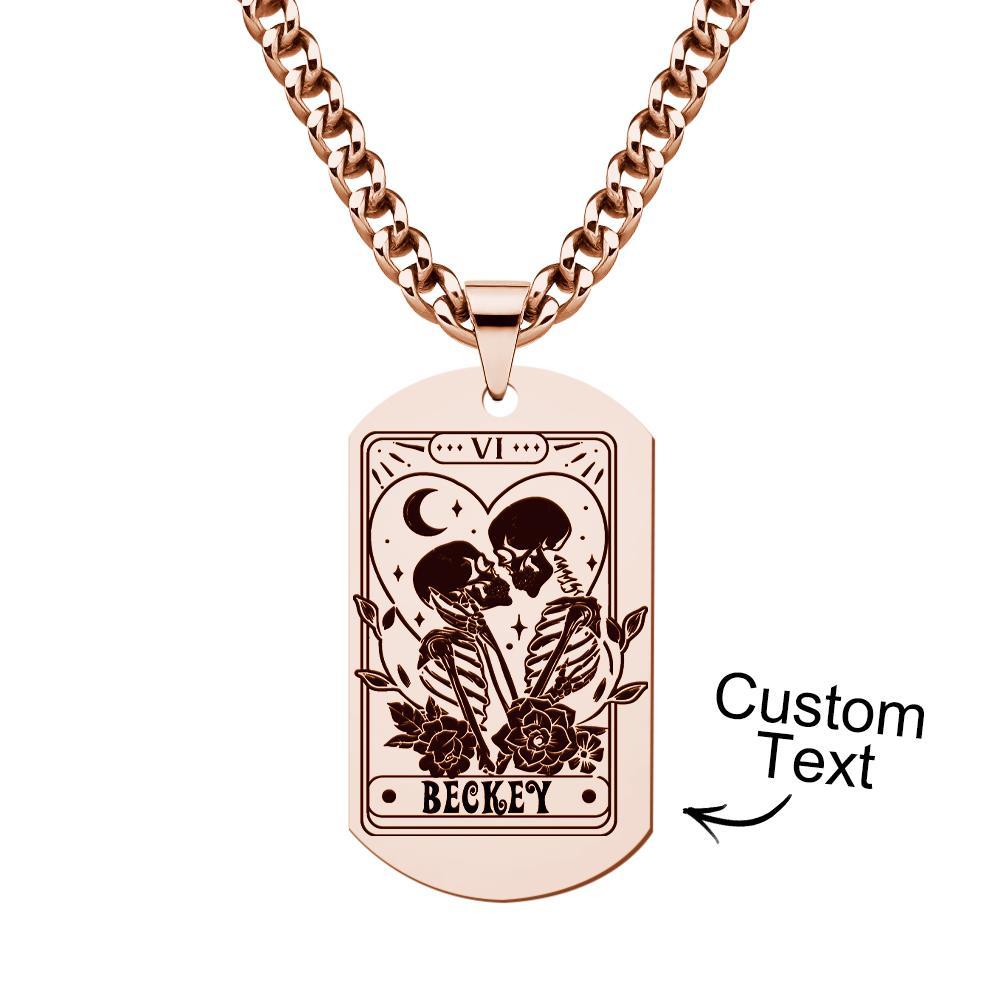 Collier Gravé Personnalisé En Acier Inoxydable, Cadeau Pour Couple - votrecollierprenomfr