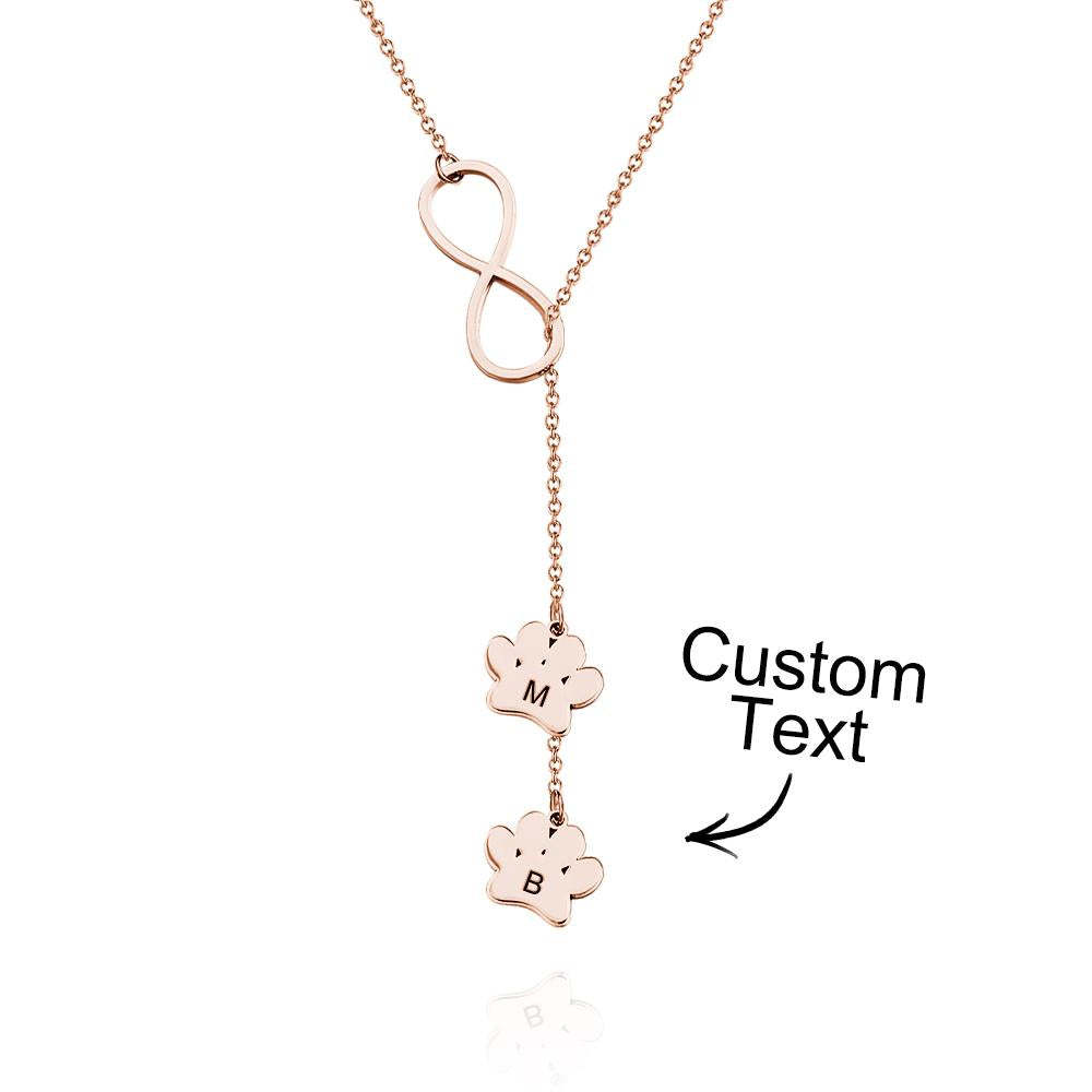 Collier Personnalisé Avec Initiales Et Lettres Imprimées Pattes, Pour Amoureux Des Animaux De Compagnie - votrecollierprenomfr