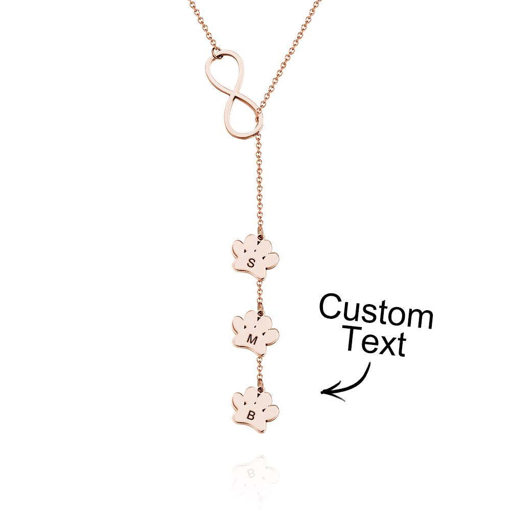 Collier Personnalisé Avec Initiales Et Lettres Imprimées Pattes, Pour Amoureux Des Animaux De Compagnie - votrecollierprenomfr