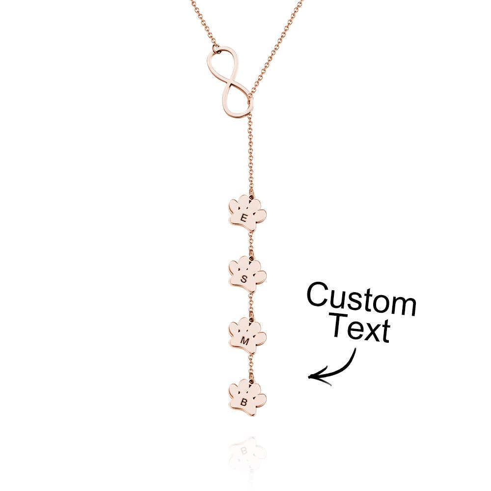 Collier Personnalisé Avec Initiales Et Lettres Imprimées Pattes, Pour Amoureux Des Animaux De Compagnie - votrecollierprenomfr