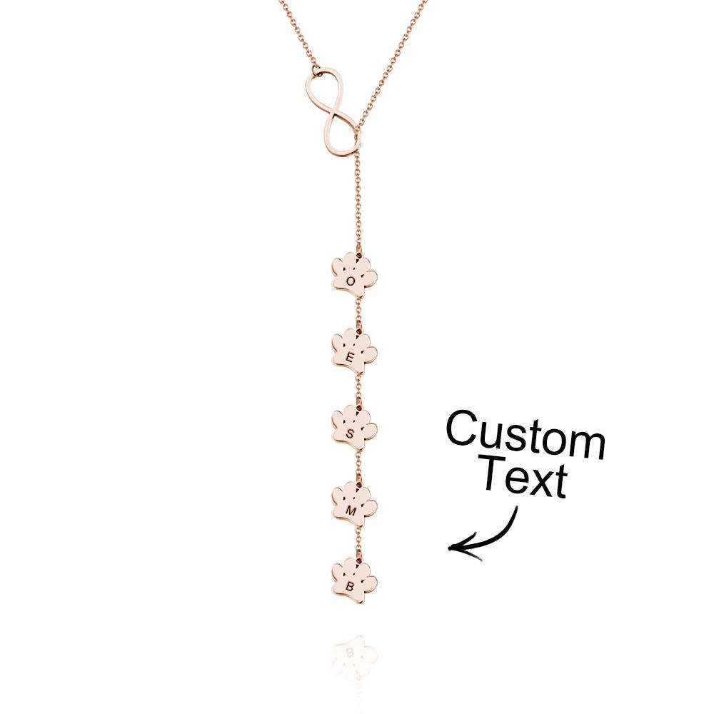 Collier Personnalisé Avec Initiales Et Lettres Imprimées Pattes, Pour Amoureux Des Animaux De Compagnie - votrecollierprenomfr