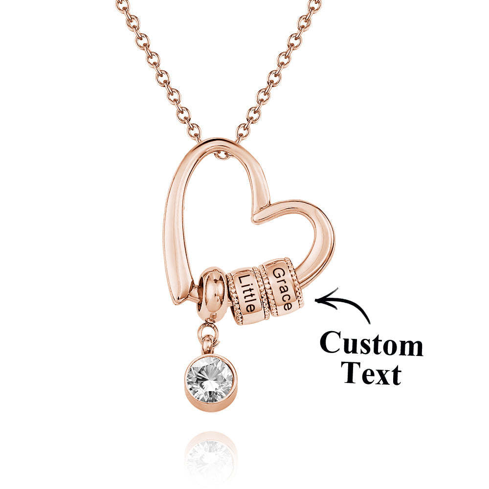 Collier Cœur Charmant Gravé Personnalisé, Cadeau D'amour Commémoratif Créatif - votrecollierprenomfr