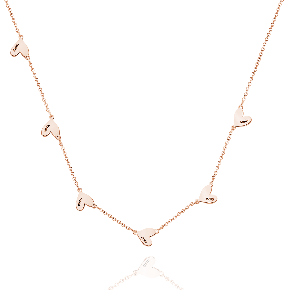 Collier Personnalisé Avec Plusieurs Noms En Forme De Cœur - Cadeau De Famille - votrecollierprenomfr