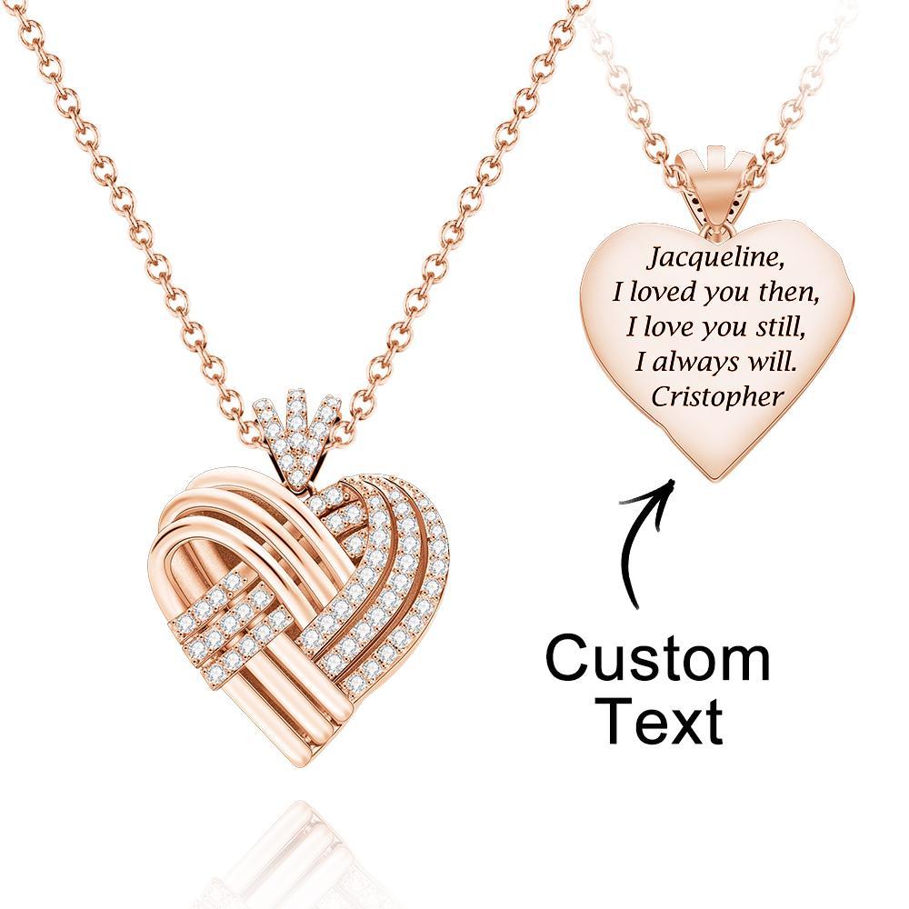 Woven Together Personnalisé Coeur Collier Personnalisé Gravé Pendentif Cadeaux Pour Elle - votrecollierprenomfr